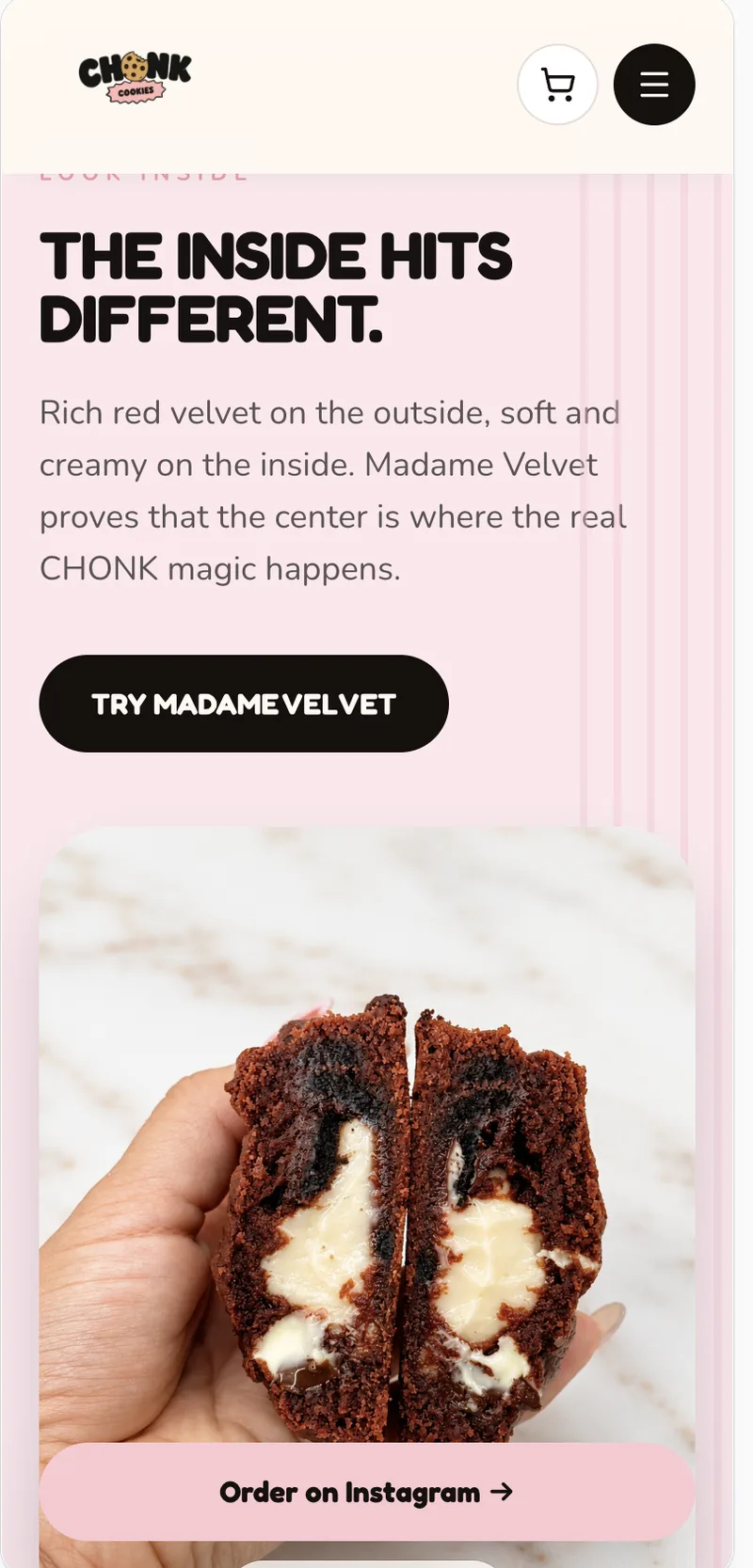 Chonk Cookies website designed by TapStudio